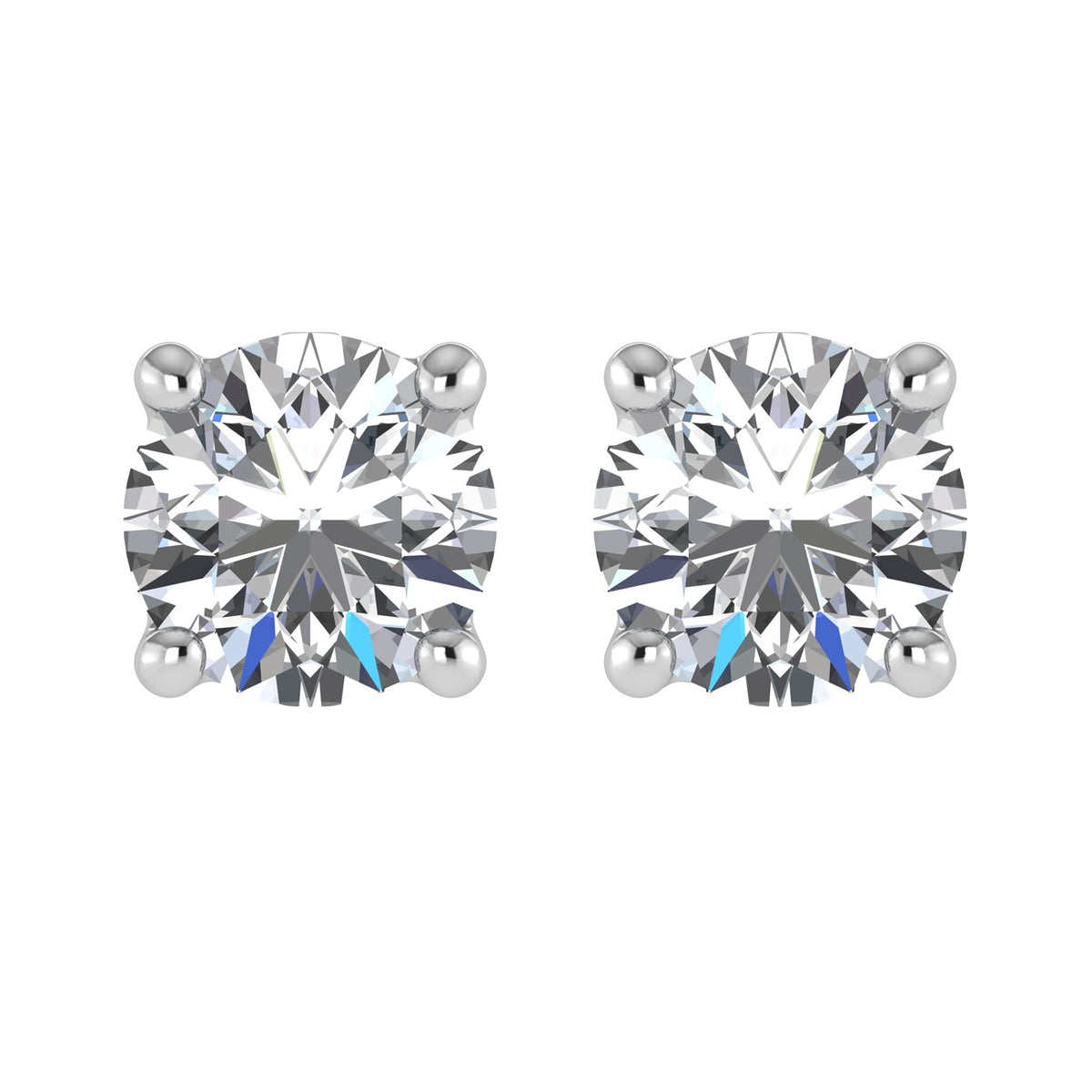 14K White Gold 1/2ct Lab-Grown Diamond Stud Earrings | VS F-G