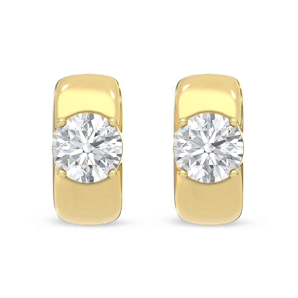 14K 1.00CTW Lab Diamond Hinged Hoop Earrings
