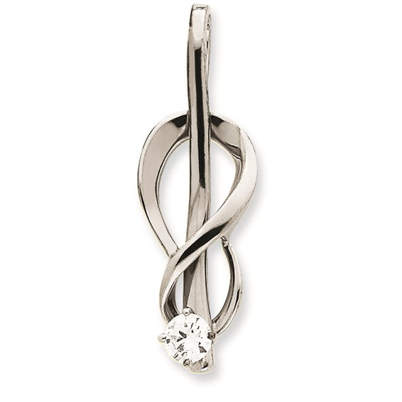 14K White Gold Free-Form Pendant with 0.46ct Natural Diamond