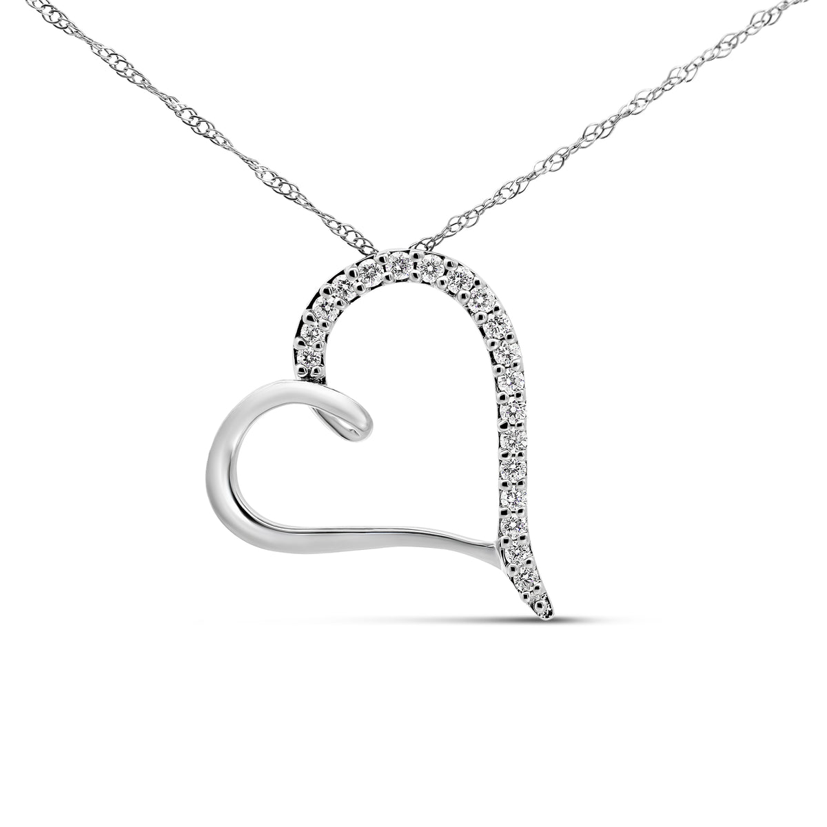 14K White Gold Diamond Pendant with 0.22 CTW Natural Diamonds