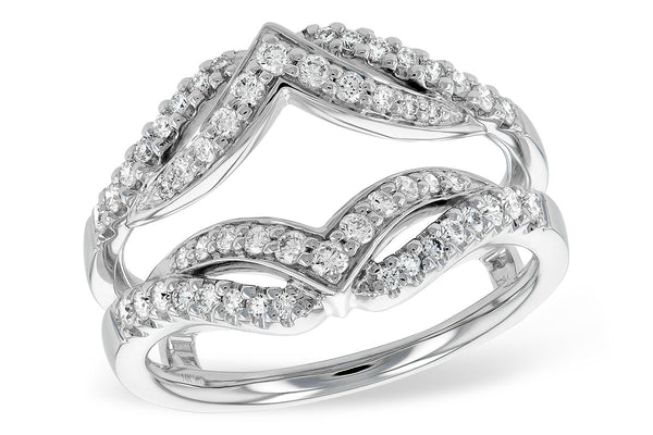 14K White Gold Curved Diamond Ring Guard | 0.50CT Diamond Wrap Ring