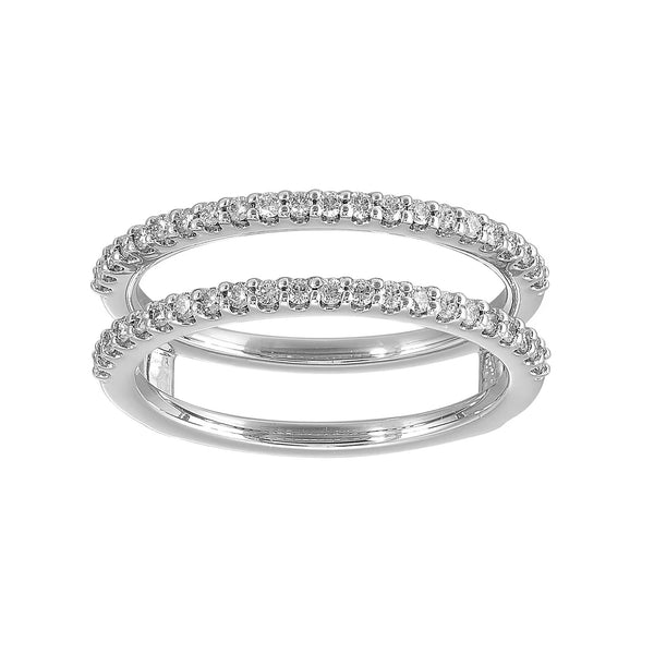 14K White Gold Ring Guard with 0.35 Carats Natural Diamonds