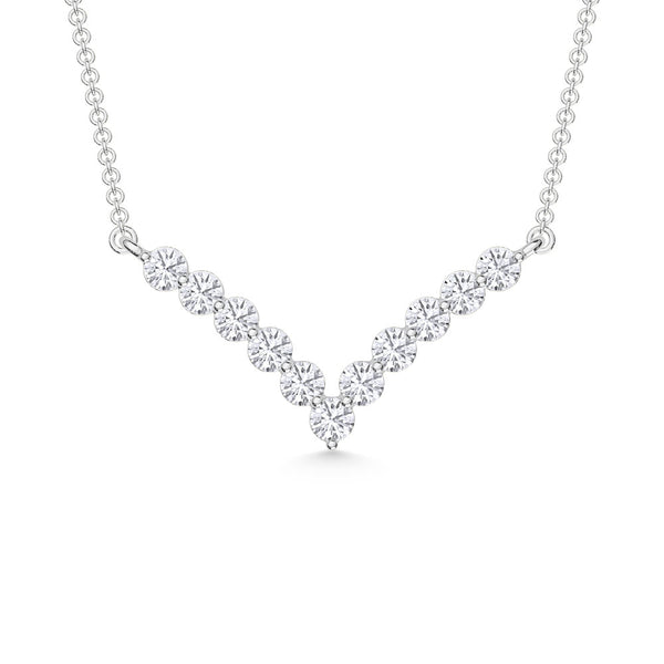14K White Gold 0.25 Carat Lab-Grown Diamond Shared Prong Necklace