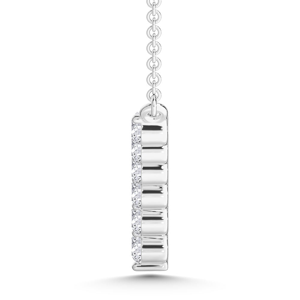 14K White Gold 0.25 Carat Lab-Grown Diamond Shared Prong Necklace