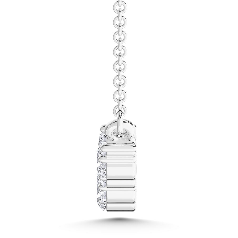 10K White Gold Graduated Lab-Grown Diamond Pendant