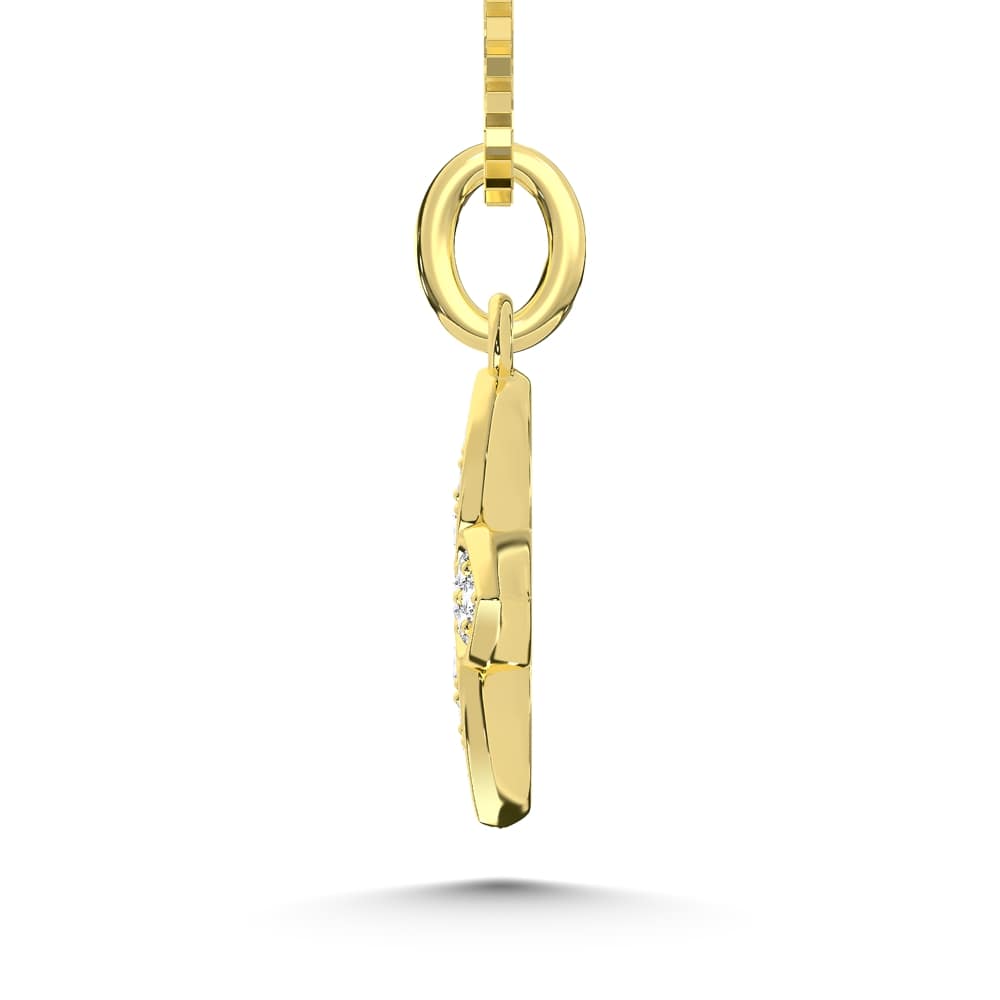 10K Yellow Gold Lab Grown Diamond Floral Pendant | Joe Kassab Jewelers