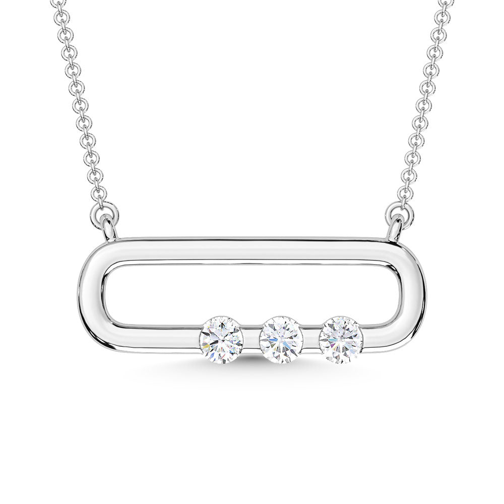 10K White Gold Lab Grown Diamond Pendant with 18" Chain | Joe Kassab Jewelers