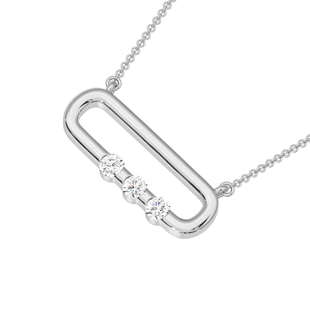 10K White Gold Lab Grown Diamond Pendant with 18" Chain | Joe Kassab Jewelers