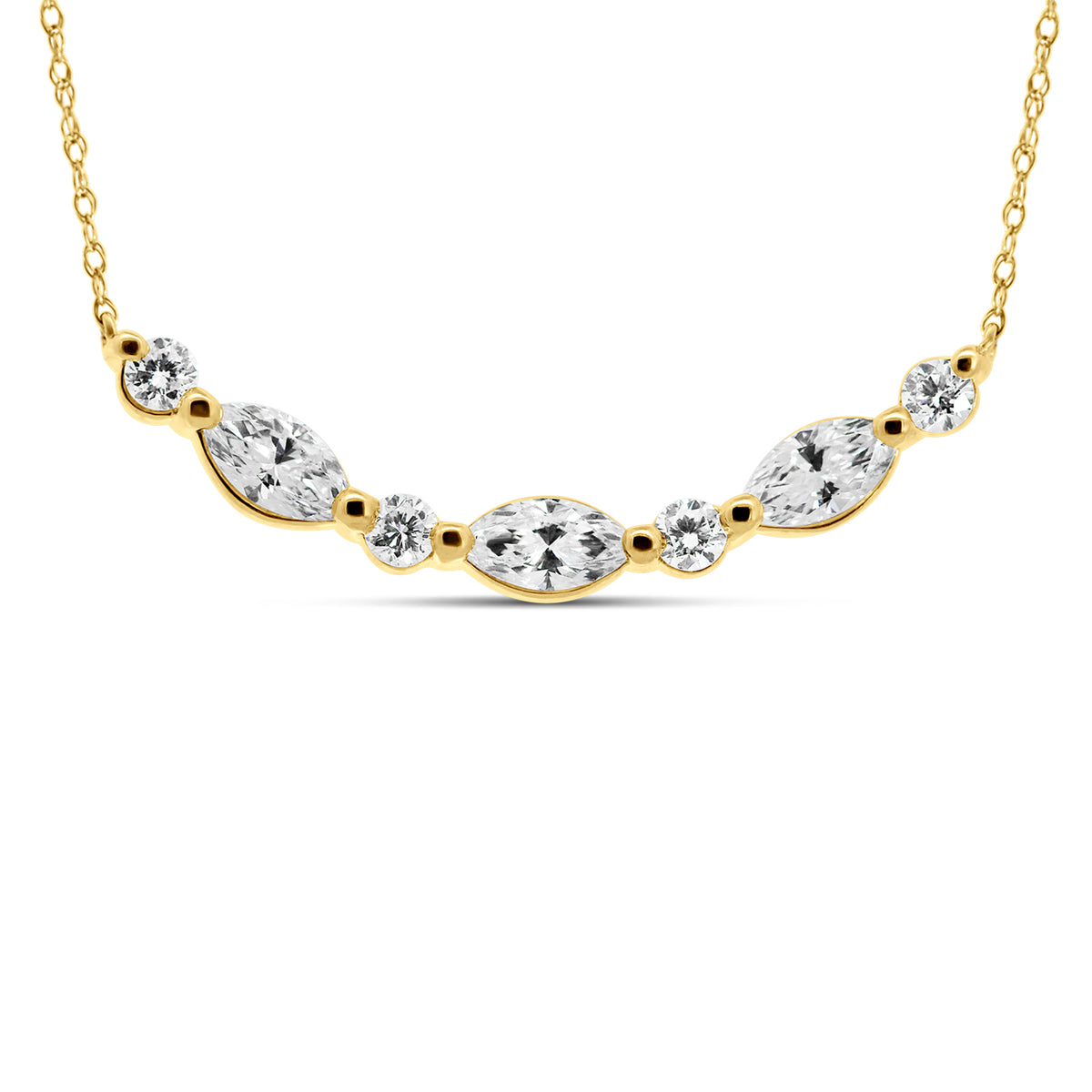 10K Yellow Gold Diamond Necklace with 1.00 CTW Lab-Grown Diamonds