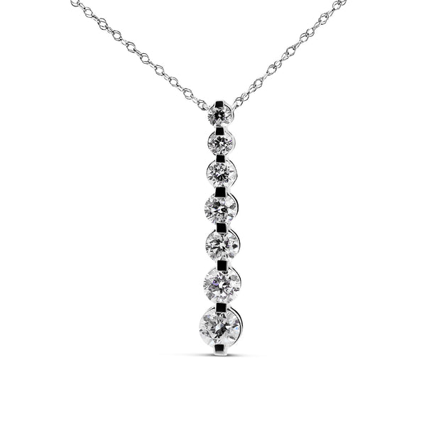 10K White Gold Five-Stone Pendant with 1.00 CTW Lab-Grown Diamonds