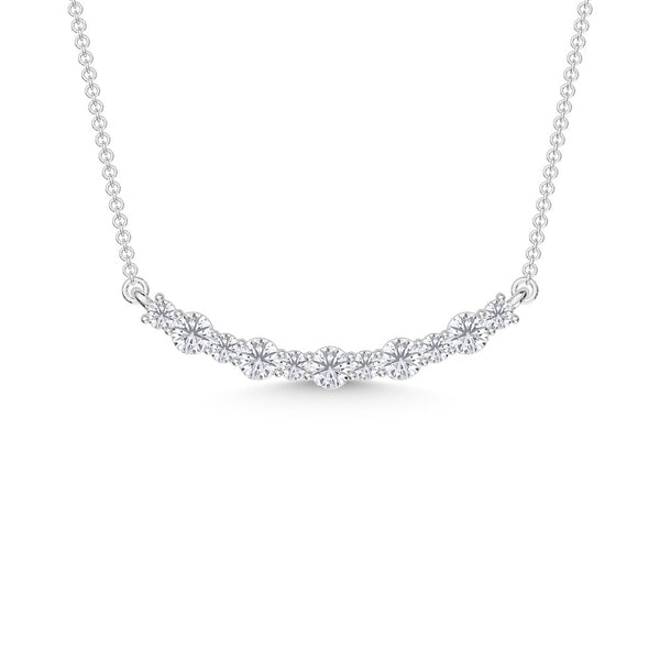 10K 1.00CTW Lab Diamond Curved Bar Necklace