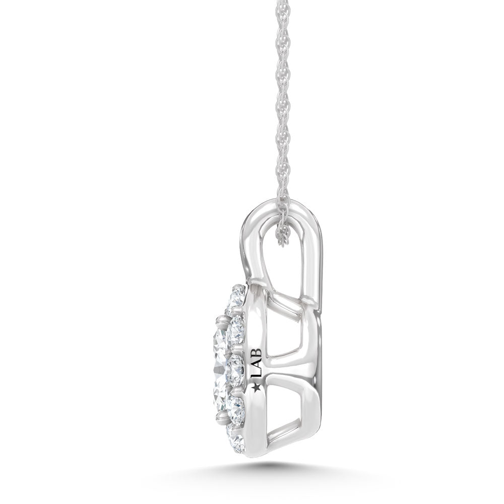 10K 0.29DTW Lab Diamond Oval Halo Slide Pendant