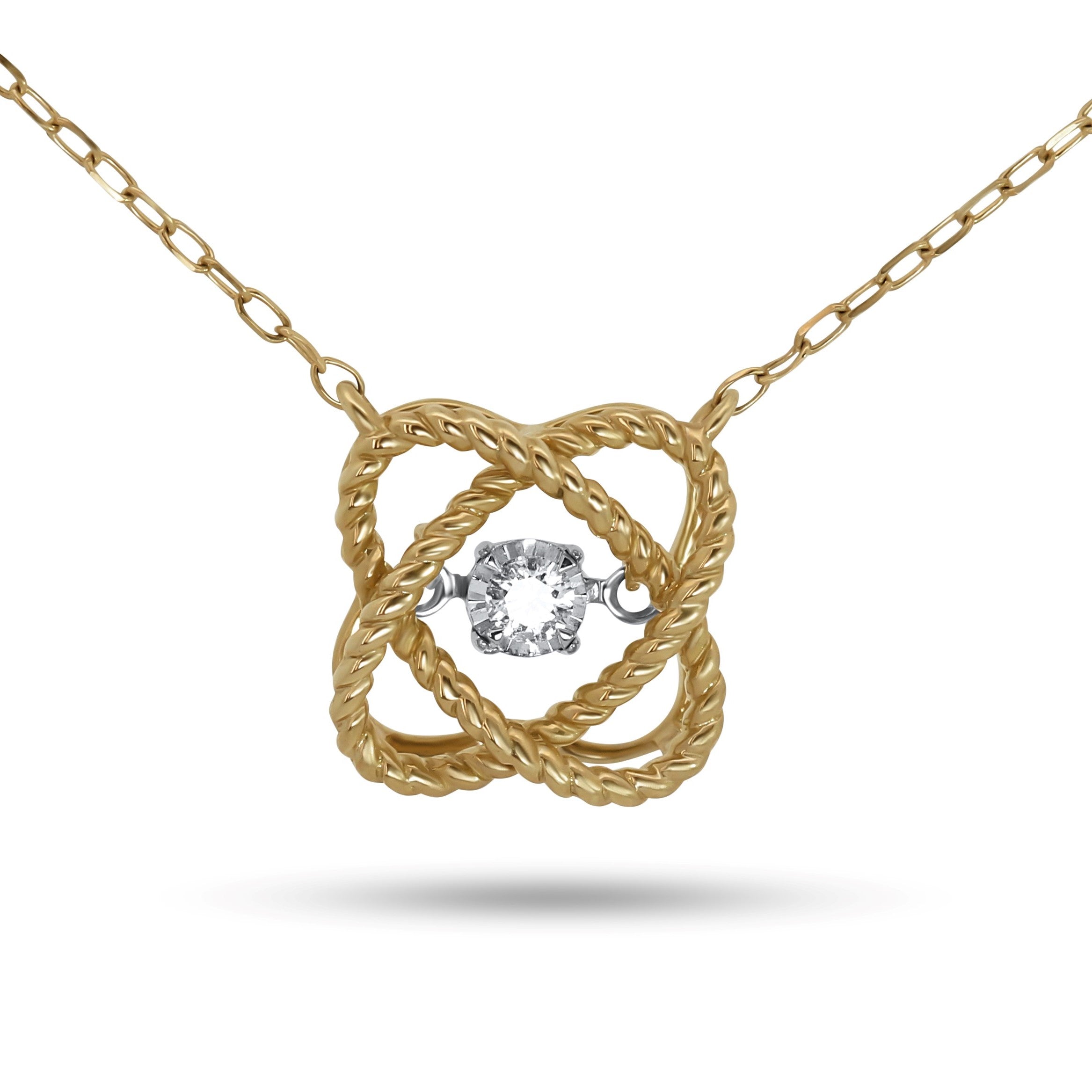 Celtic Knot Inspired Dancing Diamond Necklace 18"