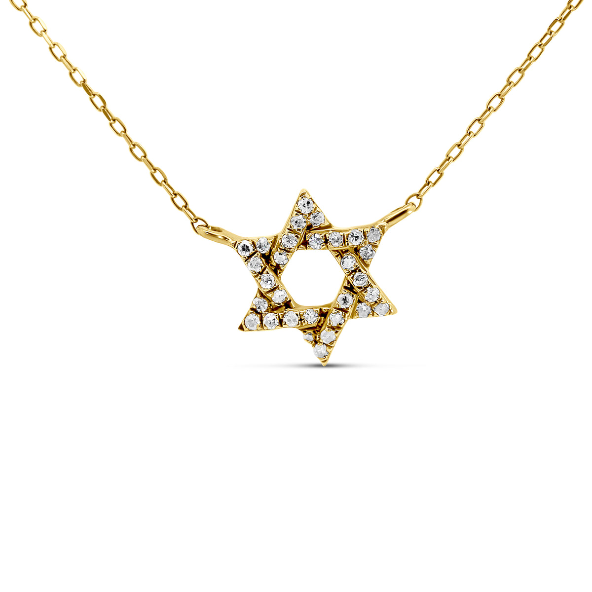 18K Yellow Gold Diamond Star of David Necklace | 0.07 CTW