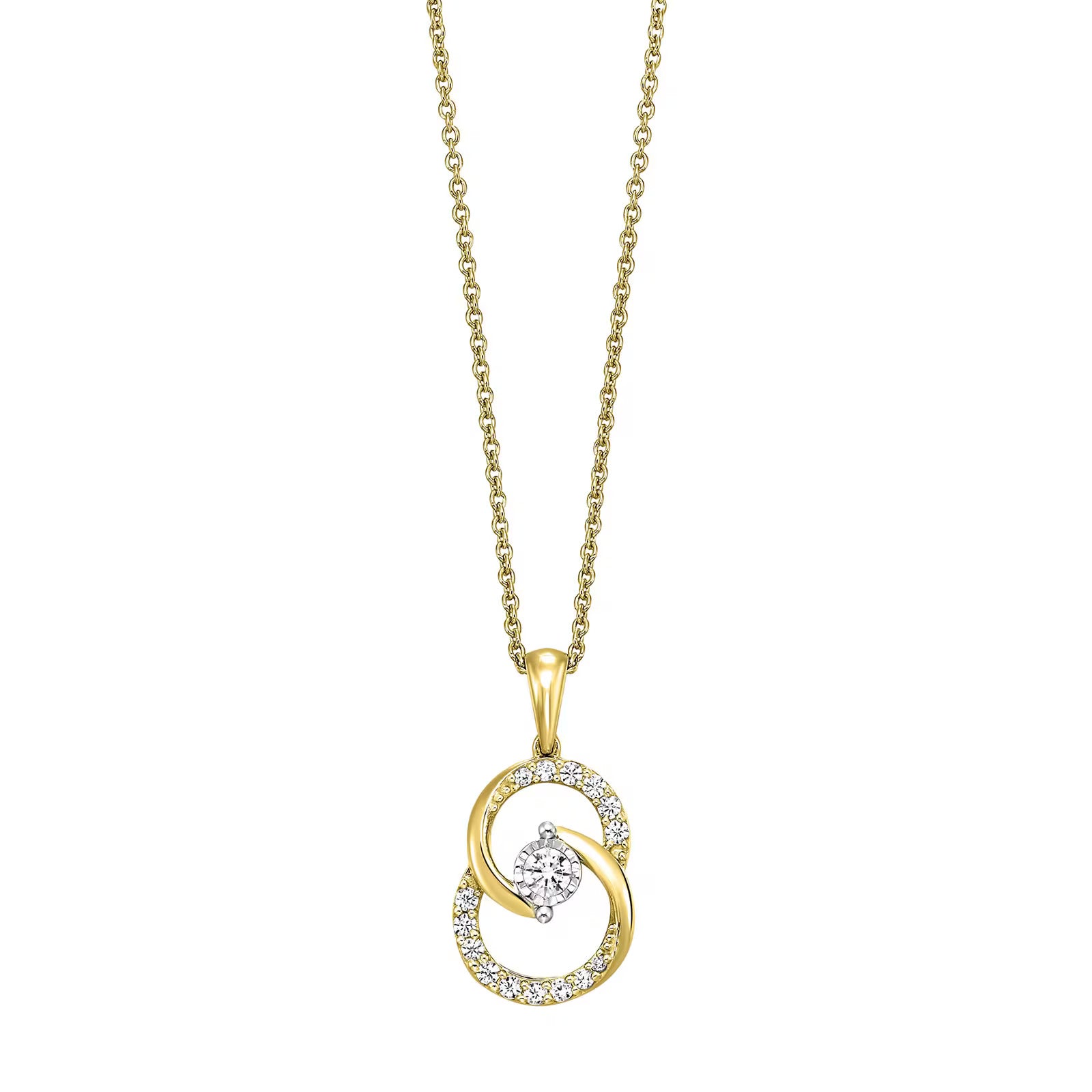 10K Yellow Gold Diamond Pendant with 0.25 CTW Natural Diamonds