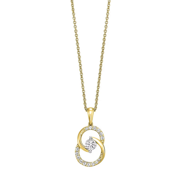 10K Yellow Gold Diamond Pendant with 0.25 CTW Natural Diamonds