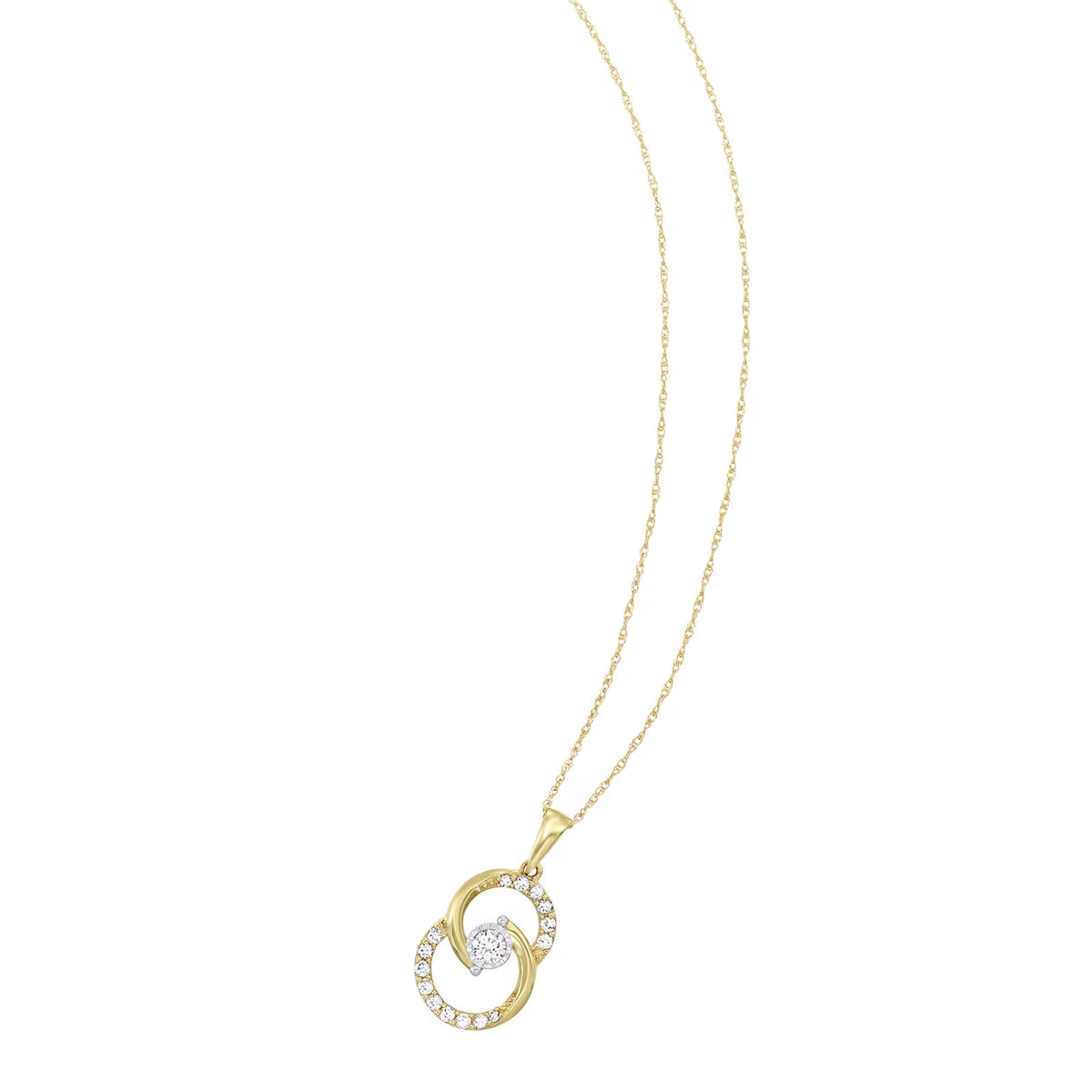 10K Yellow Gold Diamond Pendant with 0.25 CTW Natural Diamonds