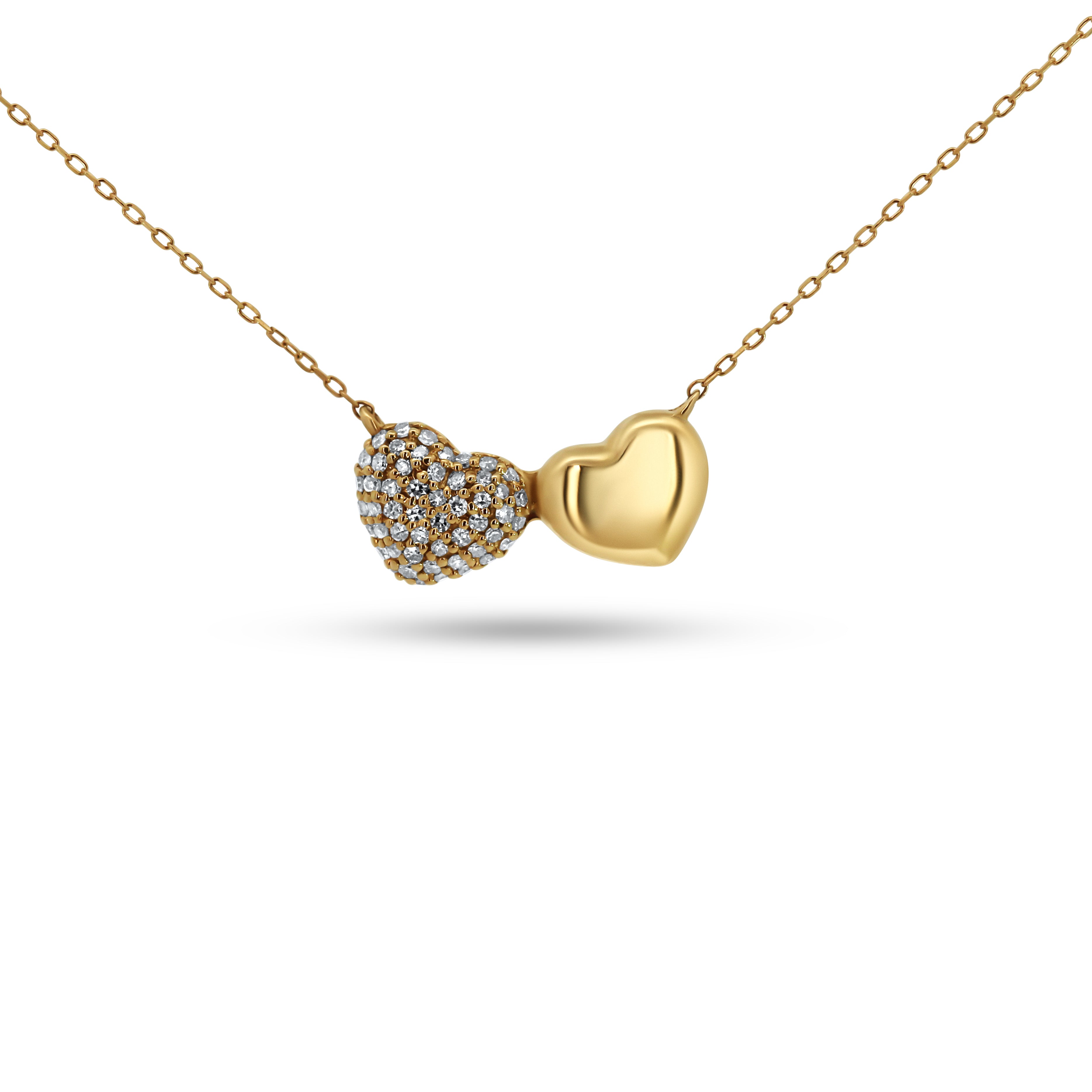 Double Heart Diamond Necklace