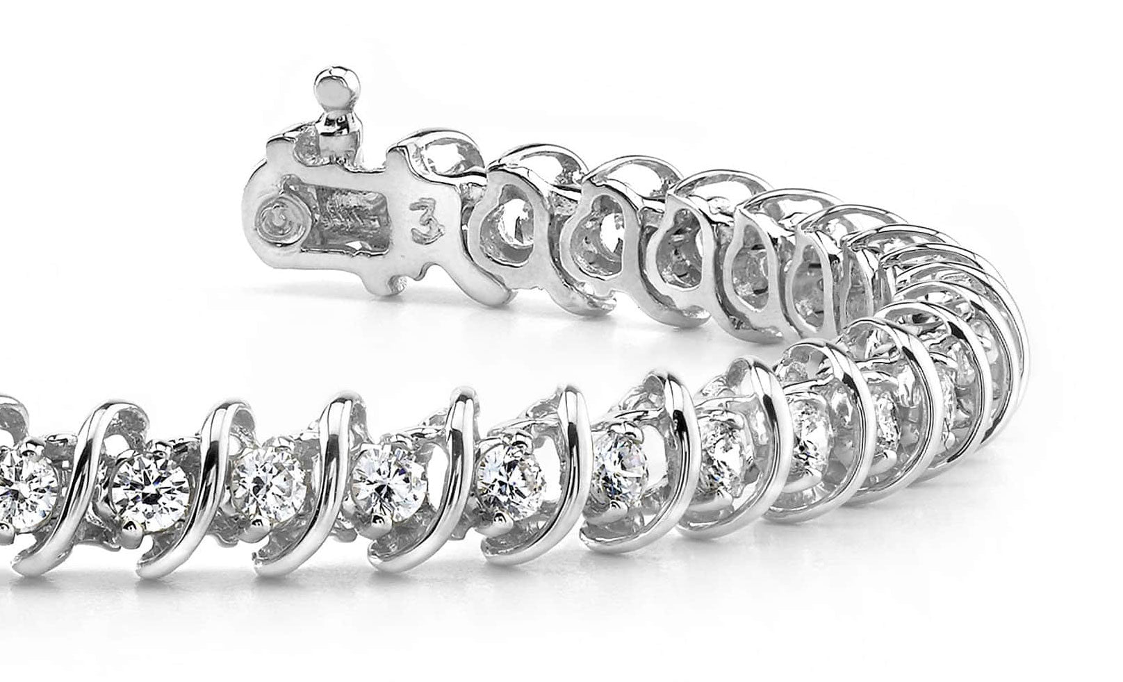 14K White Gold Tennis Bracelet with 4.00 Carats Natural Diamonds