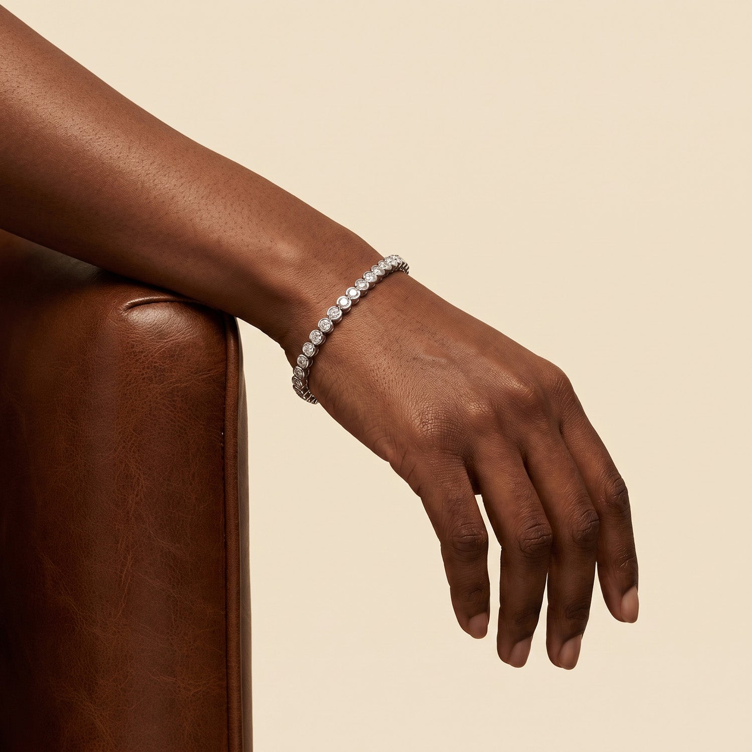 14K White Gold Tennis Bracelet with 3.20 Carats Natural Diamonds