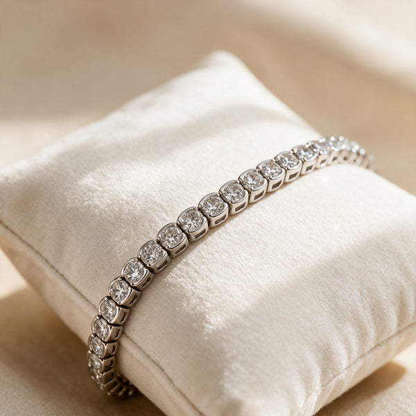 14K White Gold Tennis Bracelet with 3.25 Carats Natural Diamonds