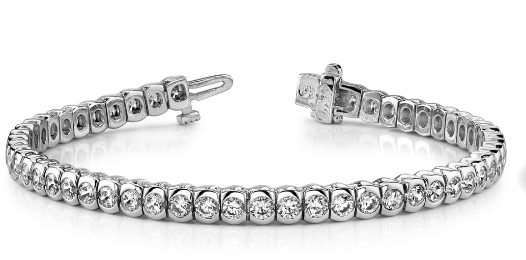 14K White Gold Tennis Bracelet with 8.15 Carats Natural Diamonds