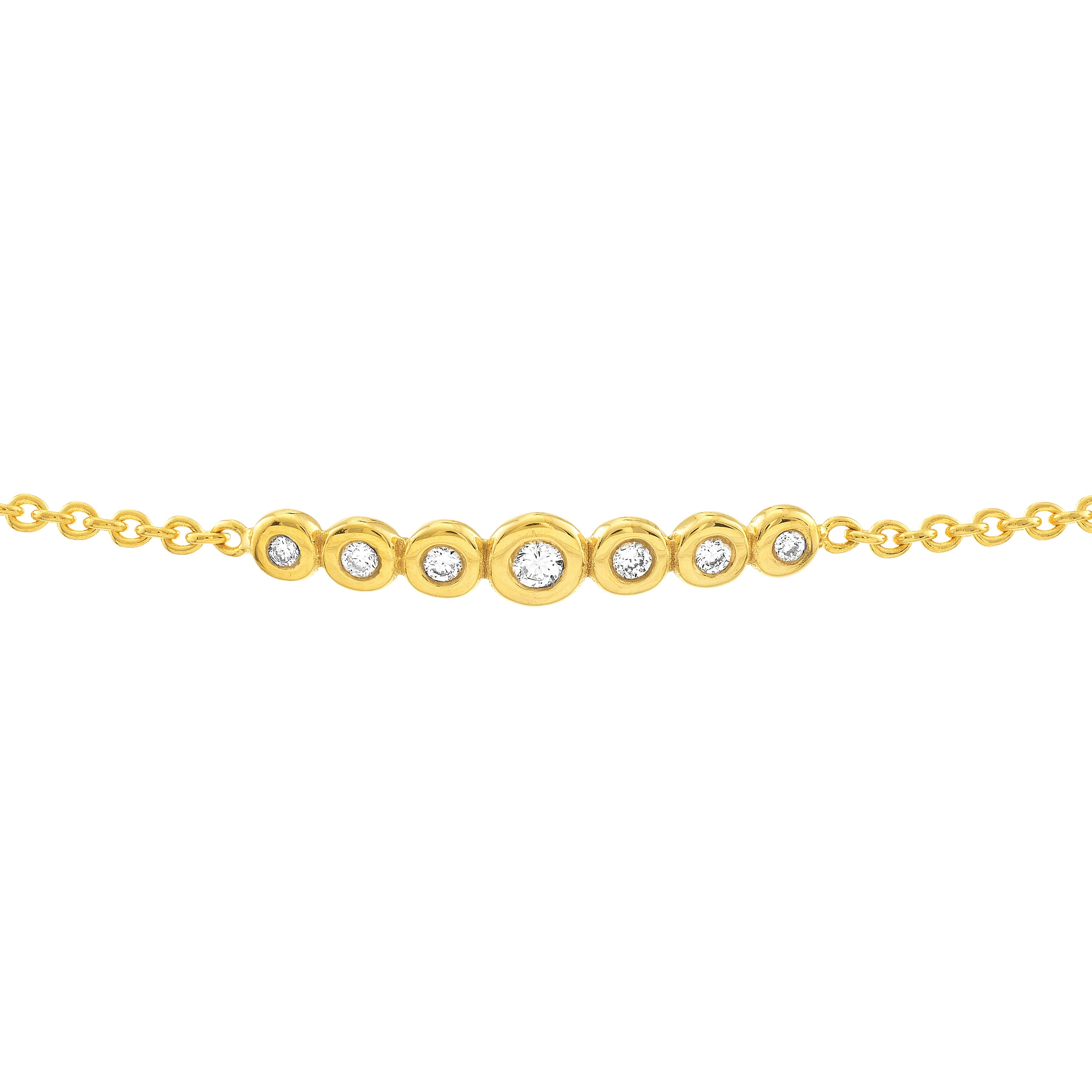 14K Yellow Gold Diamond Bolo Bracelet | 0.10CT Bezel-Set Diamond Bracelet