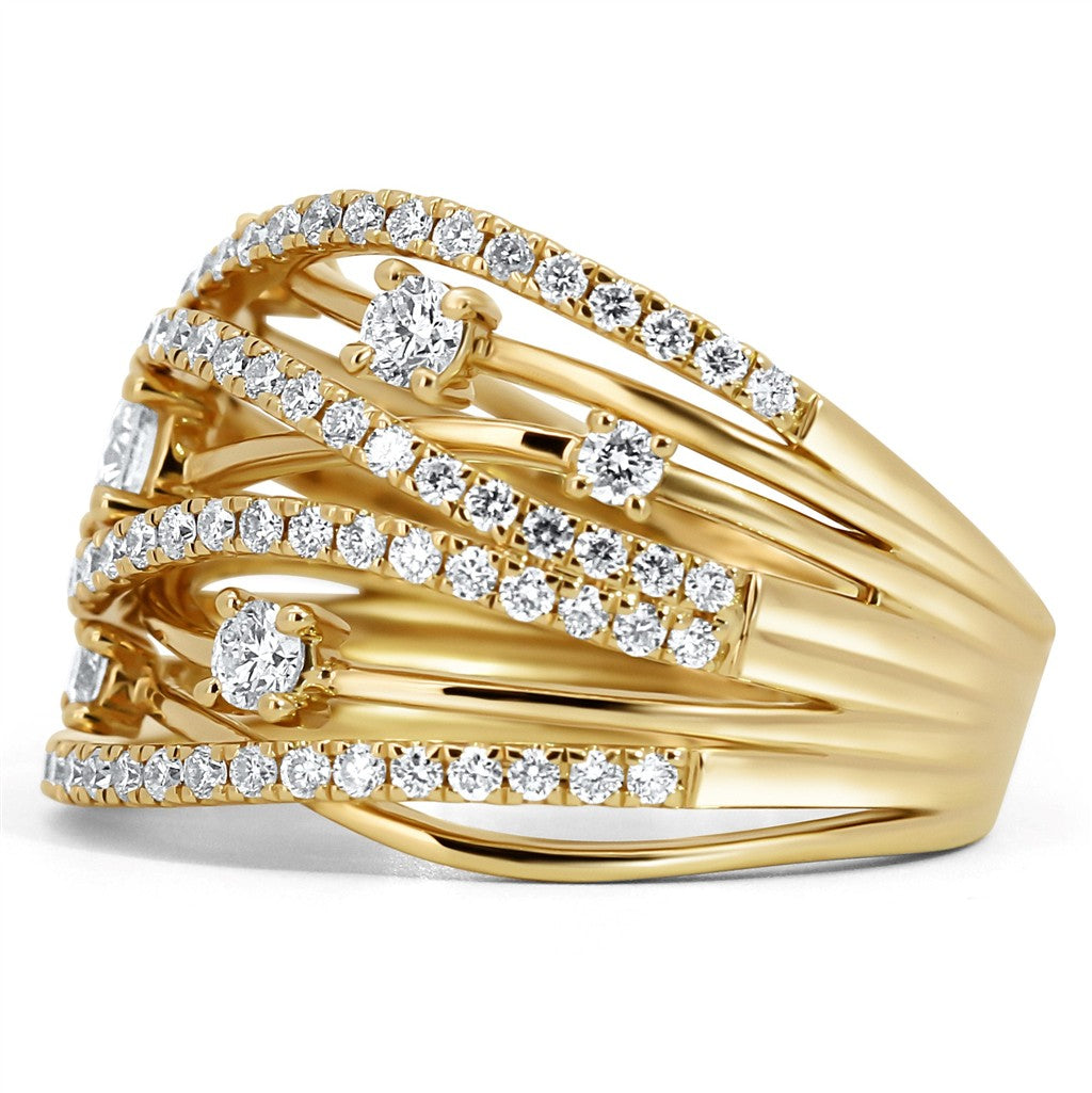 Contemporary Multi Row Fashion Ring