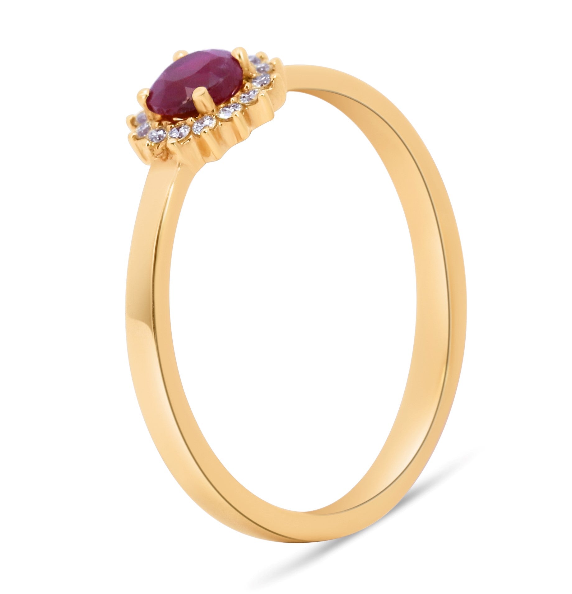 Contemporary Halo Colored Stone Ring