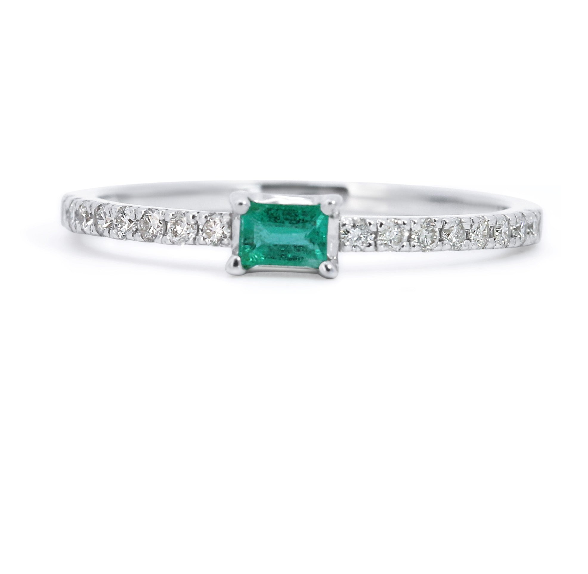Baguette Emerald & Diamond Ring
