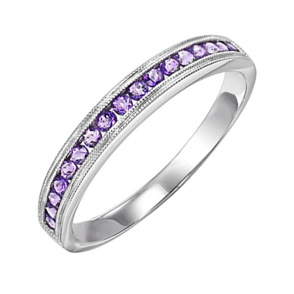 14K Amethyst Channel Band