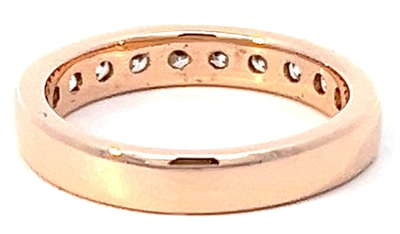 14K Rose Gold Channel-Set Diamond Wedding Band | 3/4 Carats
