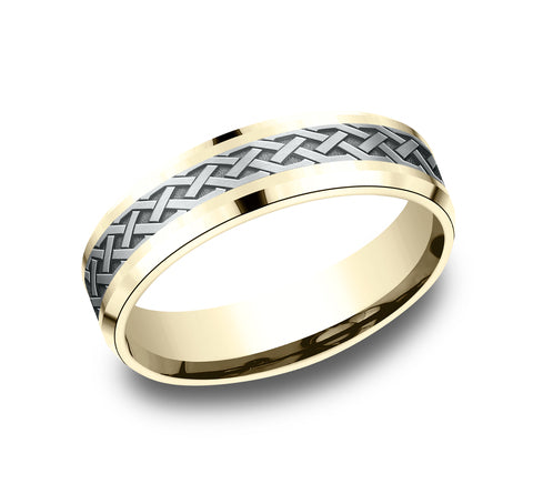 The Adare 14 Karat White & Yellow Gold  Celtic Knot Wedding Band