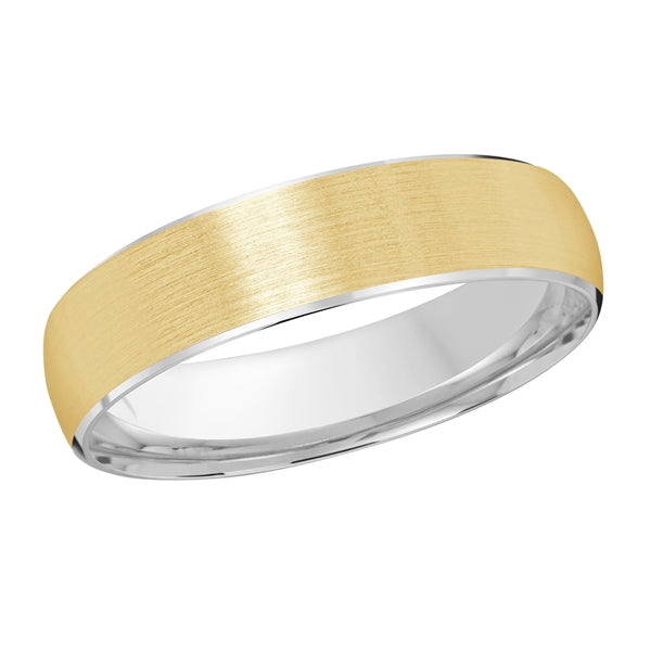 14 Karat Two-Tone Satin Center Wedding Band