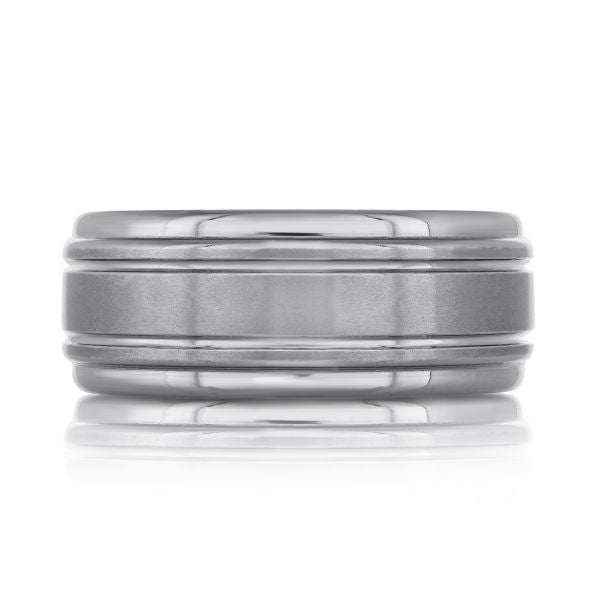 Tantalum Grey Linear Wedding Band