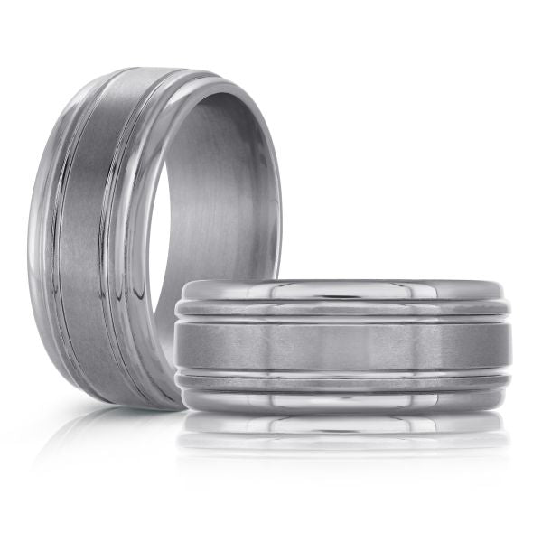 Tantalum Grey Linear Wedding Band
