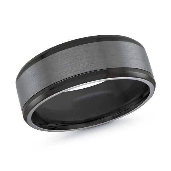 Tanatalum Grey & Black Wedding Band