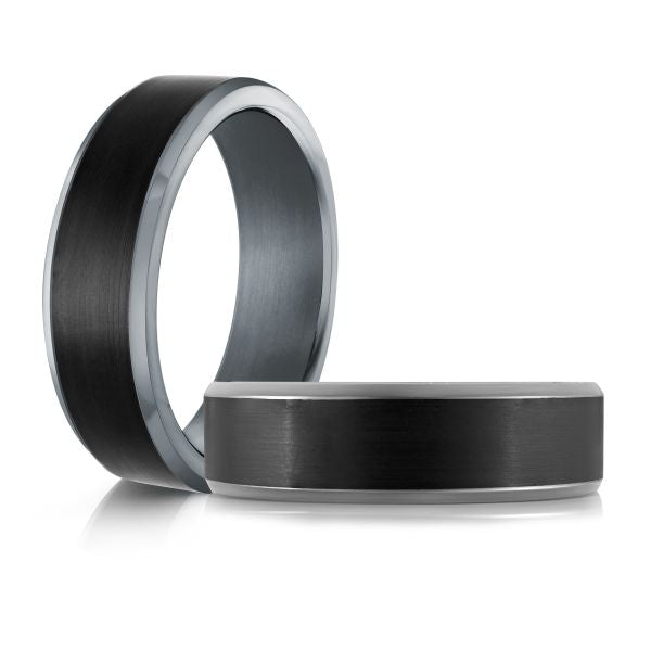 Tantalum & Carbon Fibre Wedding Band