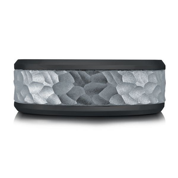 Tantalum Black & Titanium Center Wedding Band