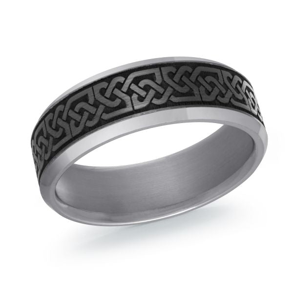 Tantalum & Carbon Fibre Woven Wedding Band