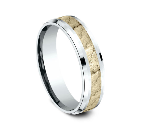 The Vesuvius 14 Karat Two-Tone Wedding Band