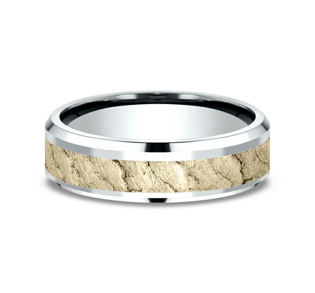 The Vesuvius 14 Karat Two-Tone Wedding Band