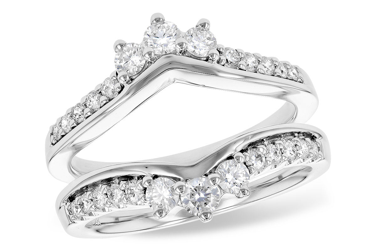 14K White Gold Curved Diamond Ring Guard | 0.68CT Diamond Wrap Ring