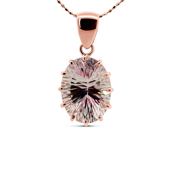 Joe Kassab Custom 14K Rose Gold 10-Carat Zunzite Pendant