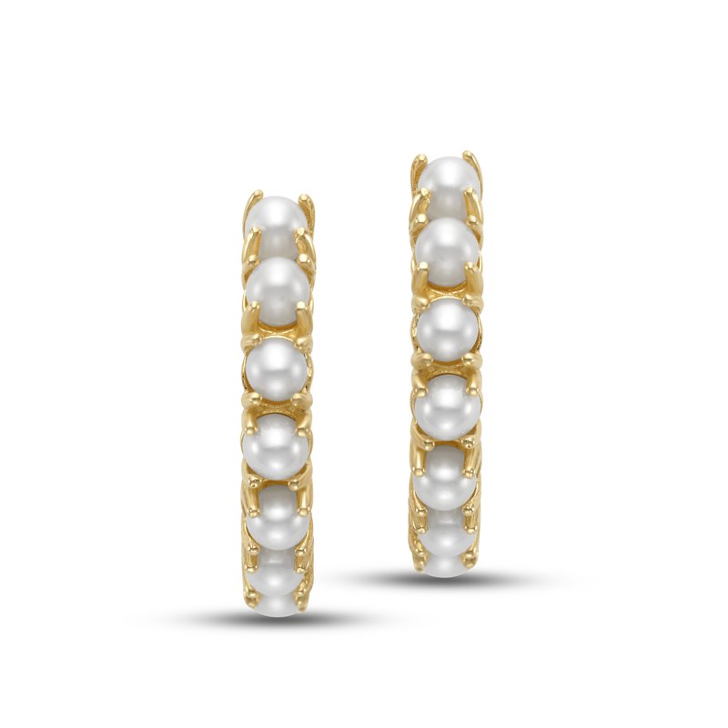14K Hinged Freshwater Pearl Hoop Earrings: Gifts From The Sea