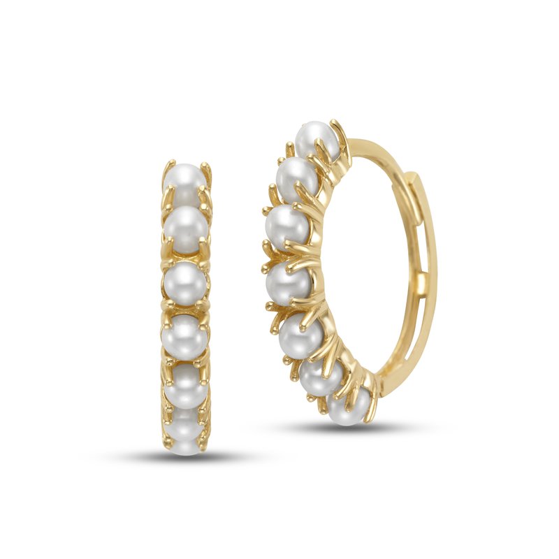 14K Hinged Freshwater Pearl Hoop Earrings: Gifts From The Sea