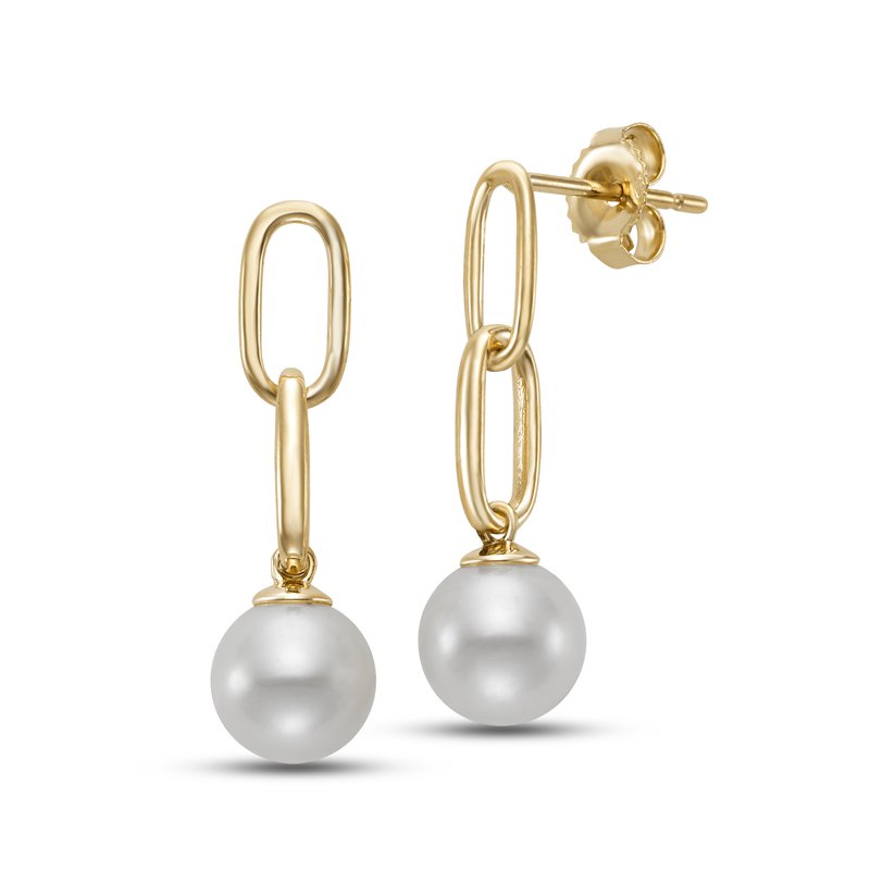 14K Freshwater Pearl Paperclip Drop Earrings: Gifts From The Sea Collection