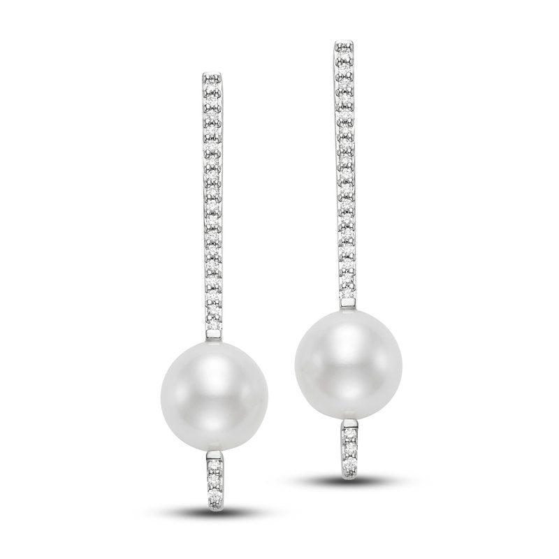 14K Freshwater Pearl Diamond Drop Earrings: Gifts From The Sea Collection