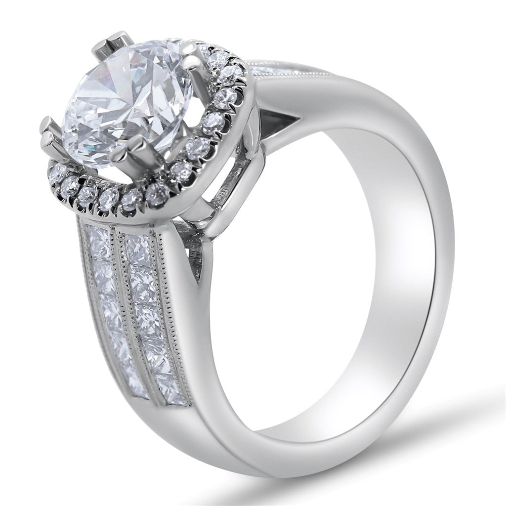 Contemporary Halo Engagement Ring