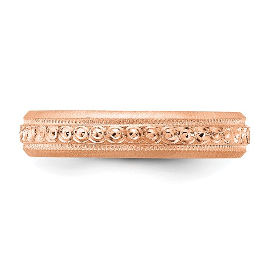 14K 3MM Etched Wedding Band